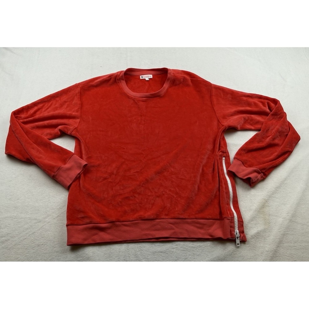 Sundry for Evereve Velour Side-Zip Pullover Sweatshirt Size 1